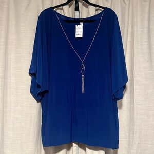 3/$30 NWT NY COLLECTION 3X blue blouse